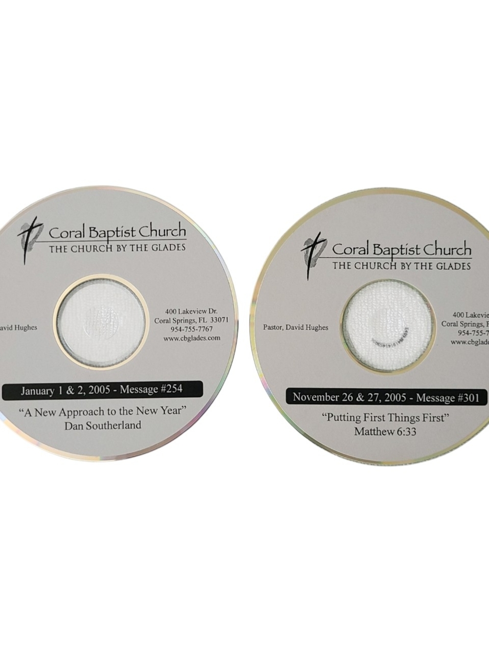 Coral Baptist Church By The Glades Audio Sermon Lot of 2 CDs